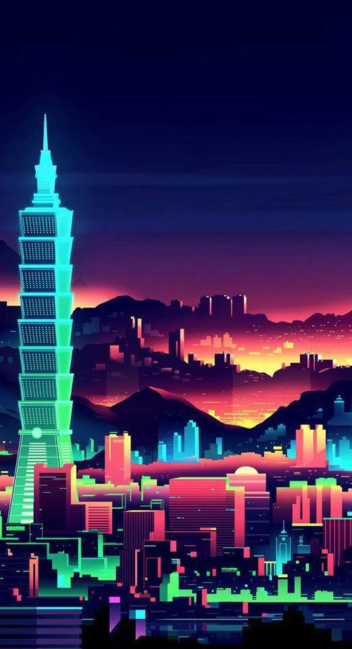 Night Skyscraper WD2336 14.9 x 27.6 inches Wizardi Diamond Painting